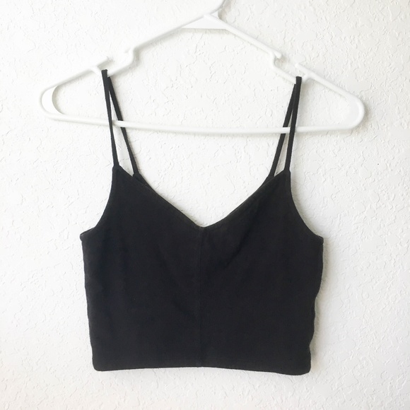 hollister black crop top